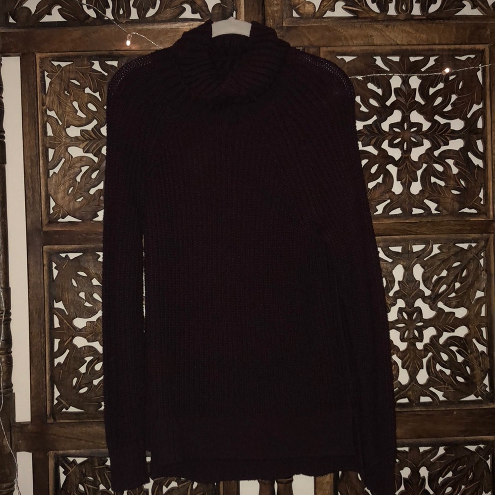 Dark Purple Turtle Neck Sweater